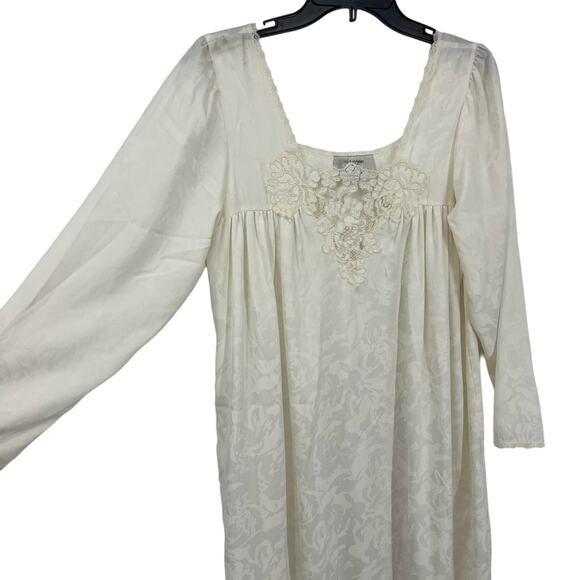 VTG Valentino Intimo Neiman Marcus Cream White Gown Lace Satin Feel Small READ - Picture 4 of 15